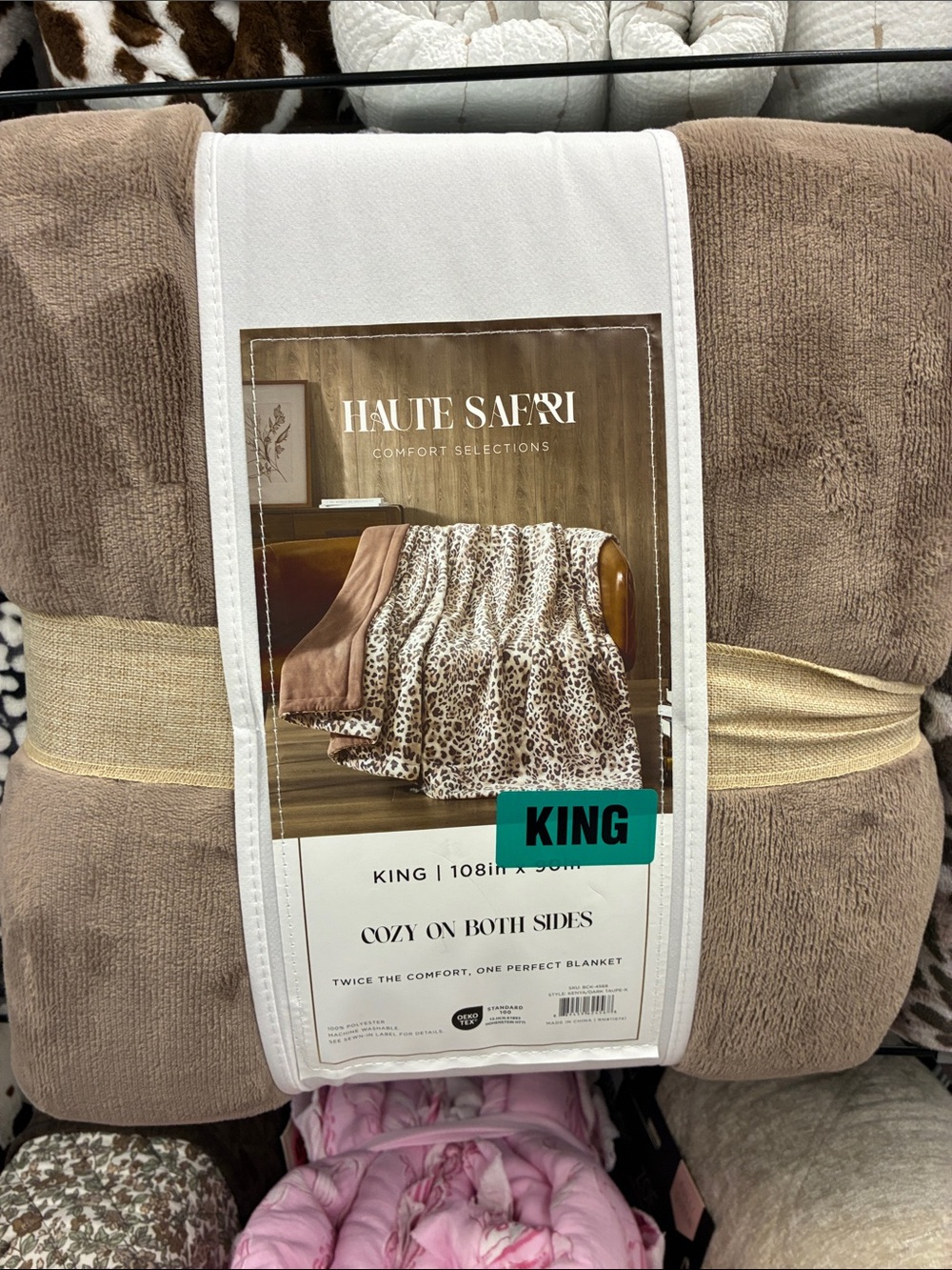 Cozy Reversible King Blanket - Taupe